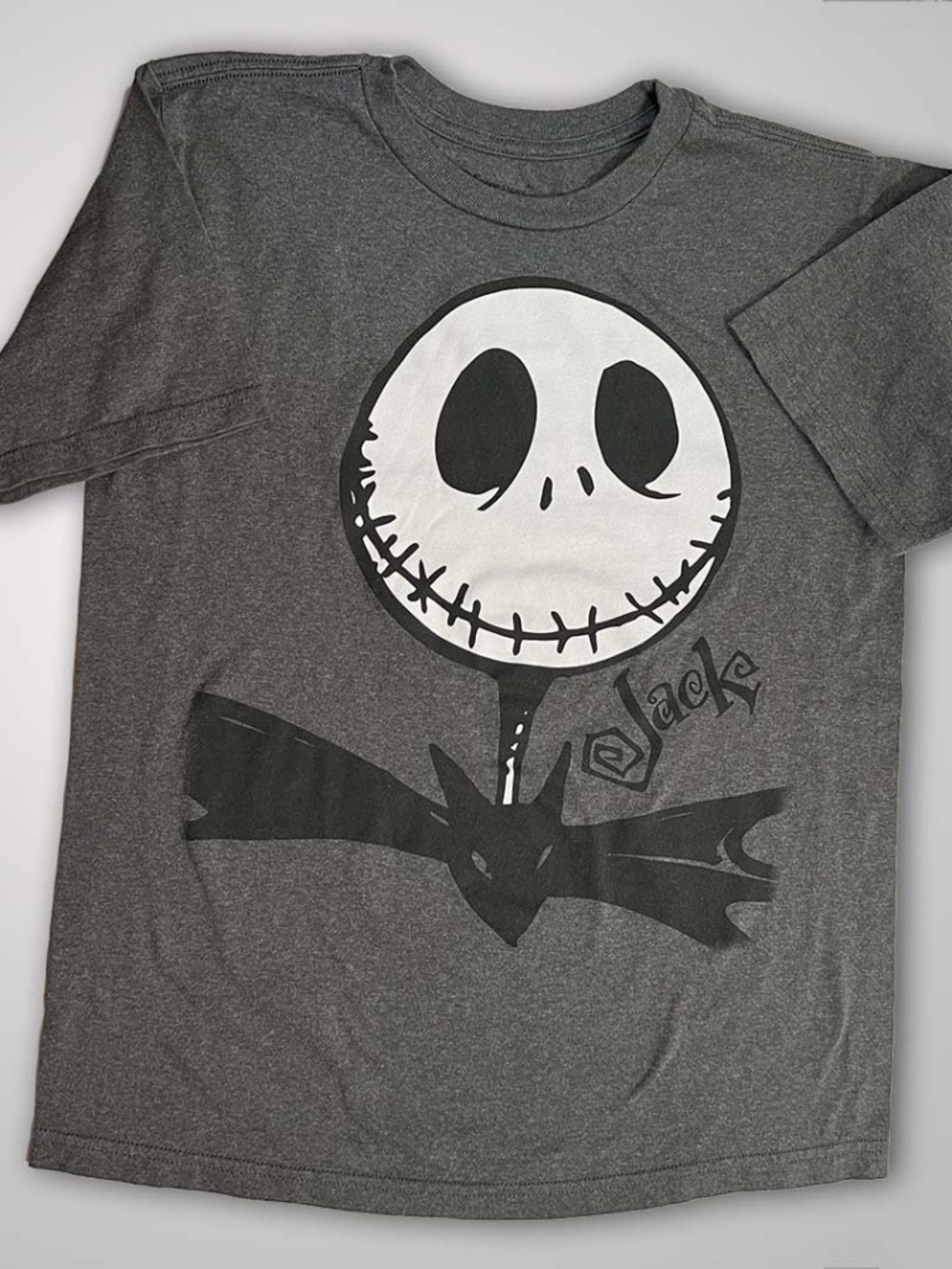 Jack Skellington Nightmare Before Christmas Grey Disney Store T-Shirt Youth Larg
